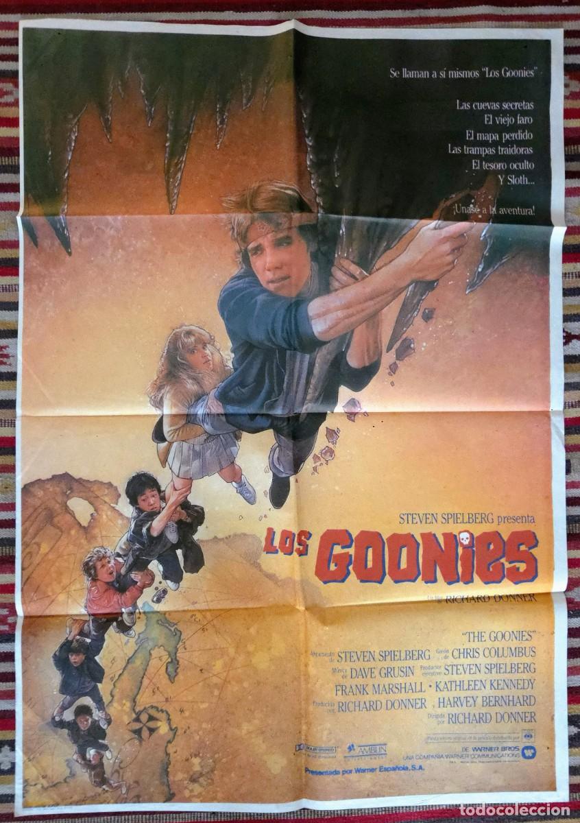 Cine: LOS GOONIES cartel original cine estreno Spielberg Donner cl&aacute;sico ochentero