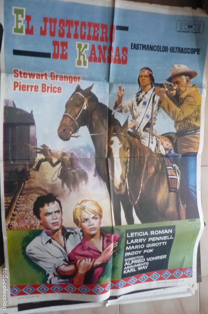 Cine: cartel cine 1 x 7o el justiciero de kansas stewart granger
