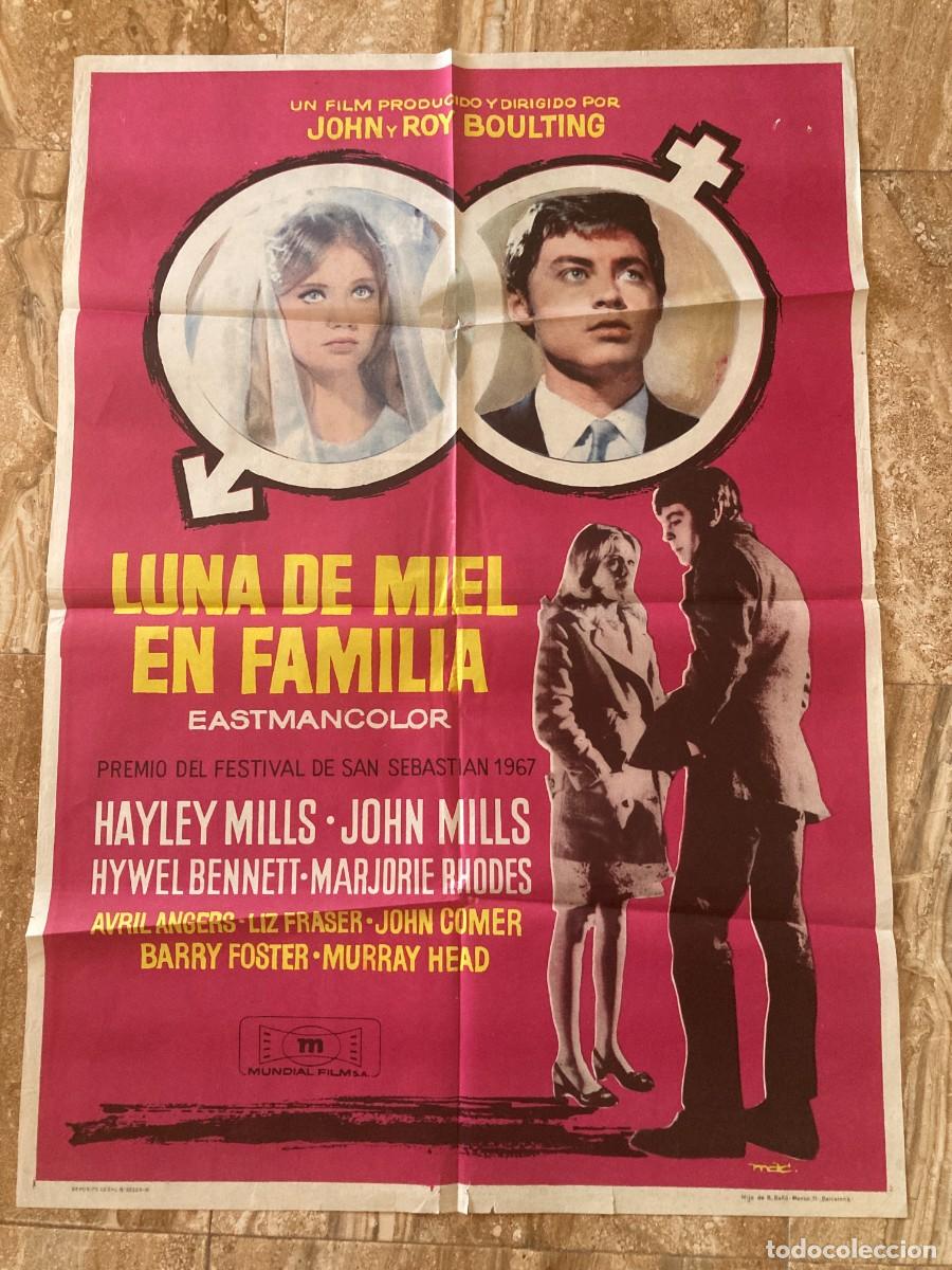 Cine: Cartel cine original LUNA DE MIEL EN FAMILIA (1966) 70x100 / Hayley Mills / Paul McCartney - Beatles