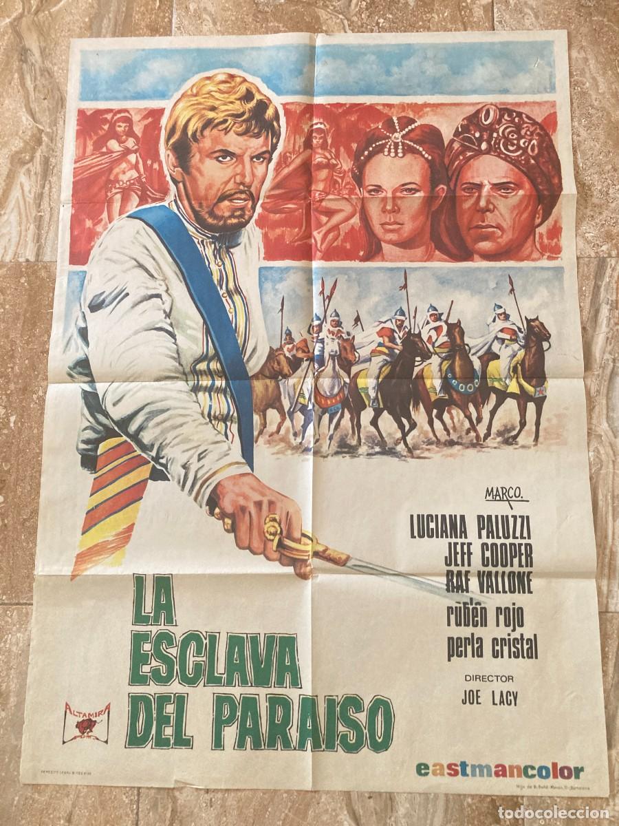 Cine: Cartel cine original LA ESCLAVA DEL PARAISO (1968) 70x100 / Luciana Paluzzi / MARCO