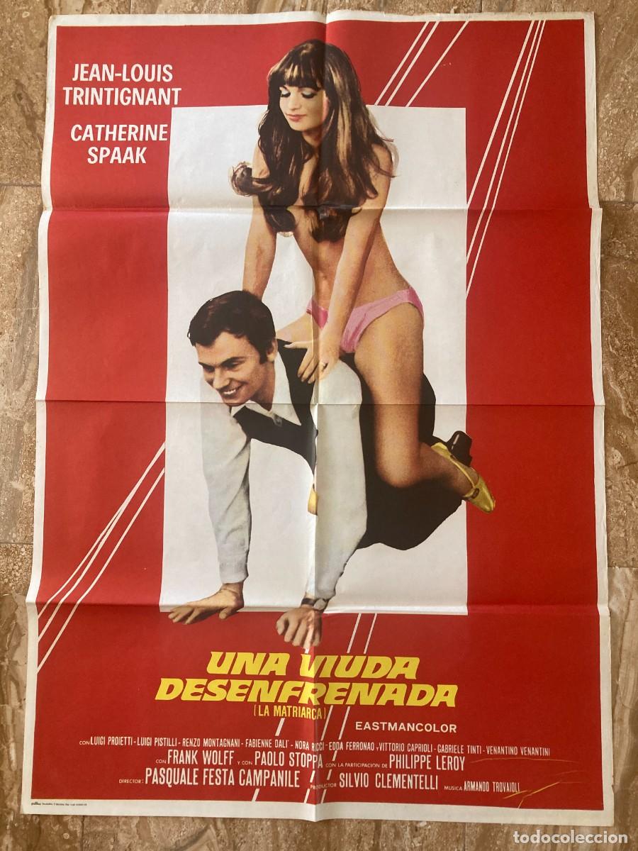 Cine: Cartel cine original UNA VIUDA DESENFRENADA (1968) 70x100 / Catherine Spaak