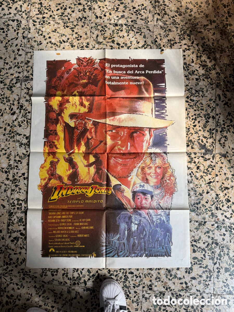Cine: Cartel original de cine INDIANA JONES Y EL TEMPLO MALDITO 70x100