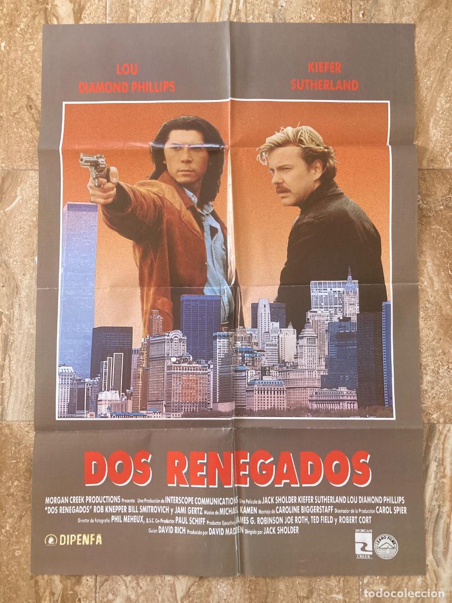 Cine: Cartel cine original DOS RENEGADOS (1989) 70x100 / Kiefer Sutherland - Lou Diamond Phillips