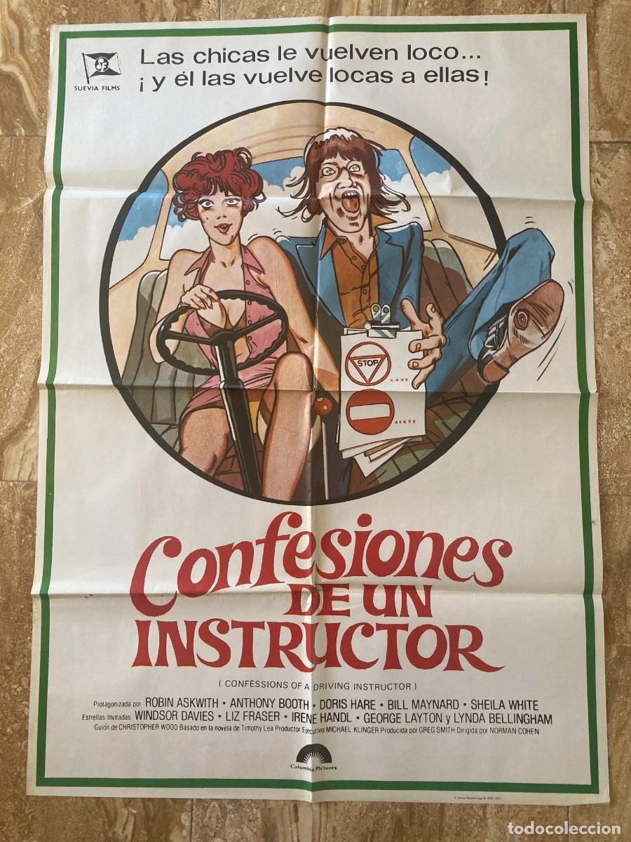 Cine: Cartel cine original CONFESIONES DE UN INSTRUCTOR (1976) 70x100 / Robin Askwith - Sheila White