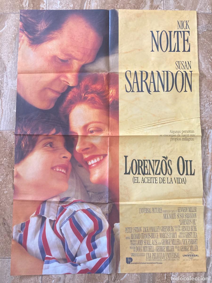Cine: Cartel cine original LORENZO'S OIL - EL ACEITE DE LA VIDA (1992) 70x100/ Tim Robins - Susan Sarandon