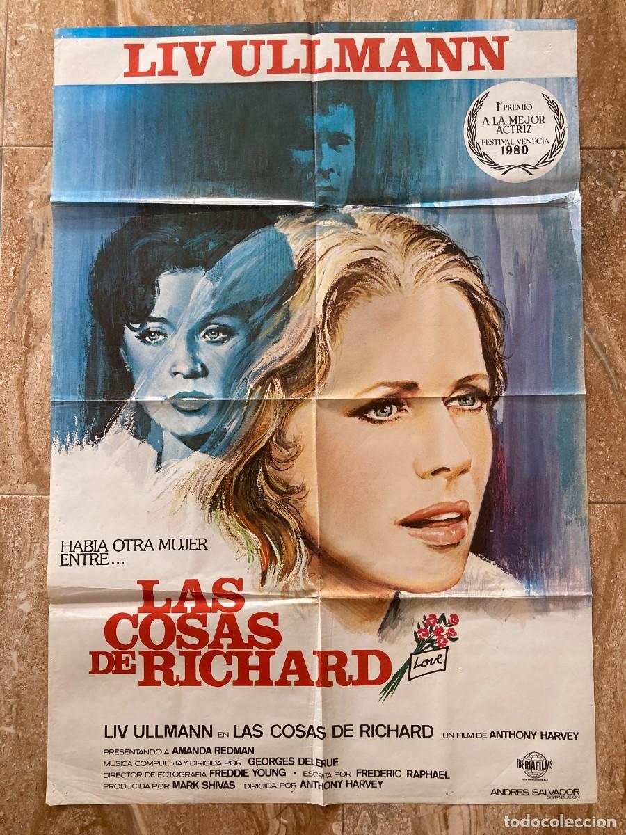 Cine: Cartel cine original LAS COSAS DE RICHARD (1980) 70x100 / Anthony Harvey - Liv Ullmann