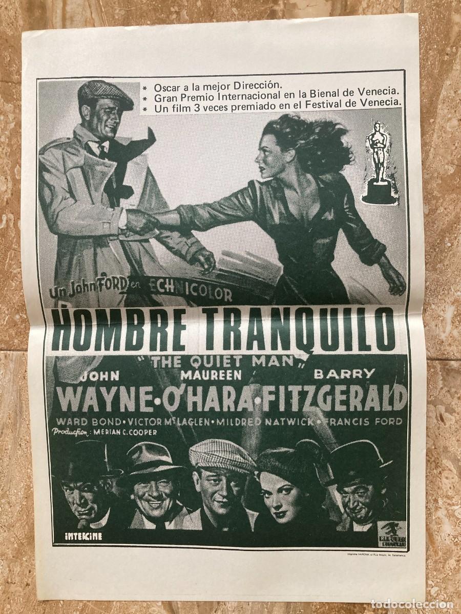 Cine: Cartel cine original EL HOMBRE TRANQUILO (1952) 36x52 / John Ford - John Wayne - Maureen O'Hara