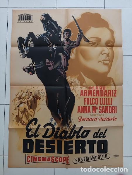 Cine: VKD 2118 EL DIABLO DEL DESIERTO PEDRO ARMENDARIZ POSTER ORIGINAL 70X100 ESTRENO LITOGRAFIA