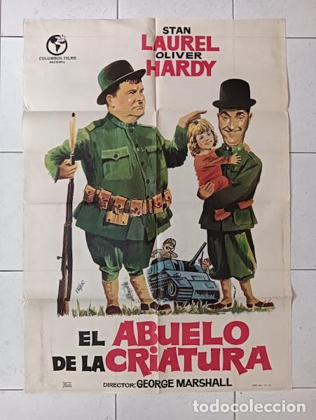 Cine: VKD 2135 EL ABUELO DE LA CRIATURA STAN LAUREL OLIVER HARDY POSTER ORIGINAL ESPA&Ntilde;OL 70X100