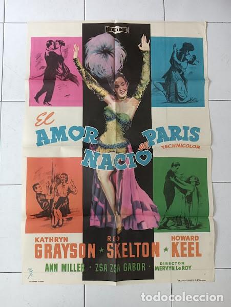 Cine: VKD 2136 EL AMOR NACIO EN PARIS KATHRYN GRAYSON RED SKELTON ANN MILLER KEEL POSTER ORIG 70X100 ESTR