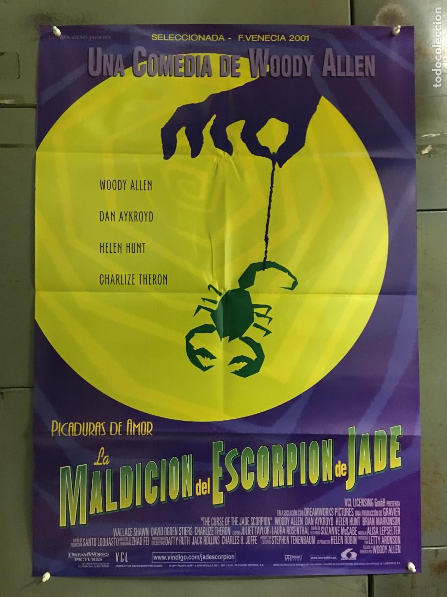 Cine: AFA45 LA MALDICION DEL ESCORPION DE JADE WOODY ALLEN POSTER ORIGINAL 70X100 ESTRENO h3