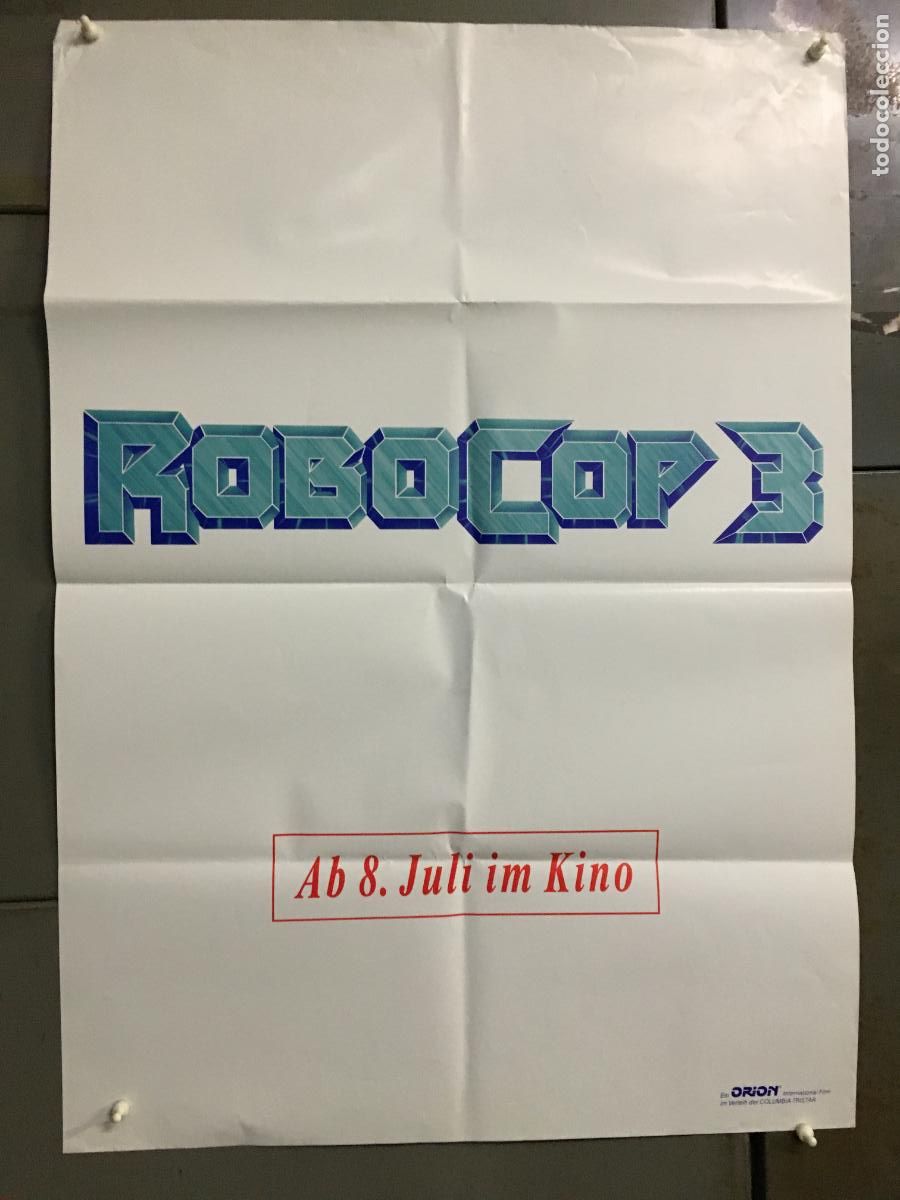 Cine: AFA77 ROBOCOP 3 FRED DEKKER ROBERT BURKE POSTER ORIGINAL 60X84 AVANCE ALEMAN h0