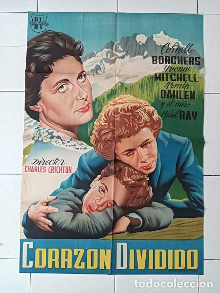 Cine: SMP 2142 CORAZON DIVIDIDO CORNELL BORCHERS YVONNE MITCHELL MONTA&Ntilde;A POSTER ORIG 70X100 ESTRENO LITO