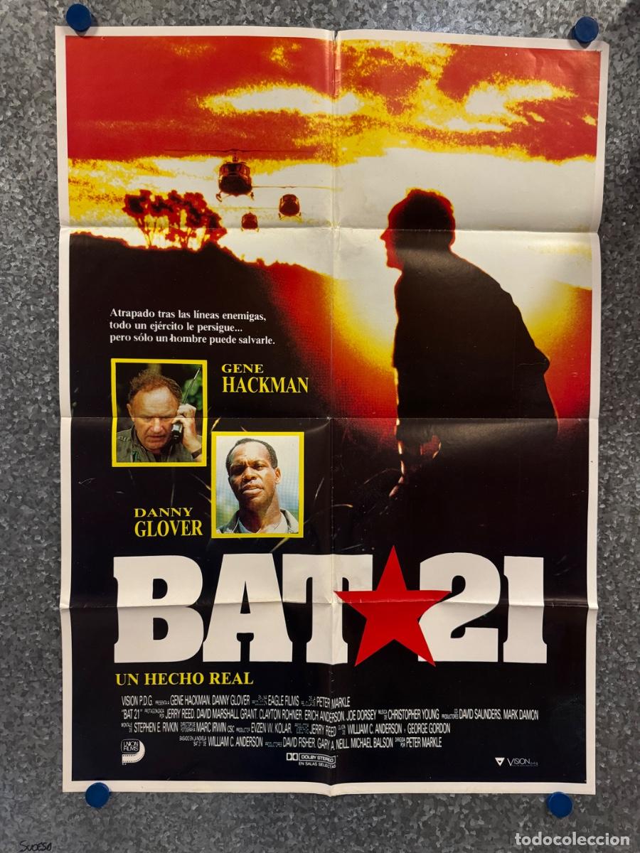 Cine: Bat 21, Gene Hackman , Danny Glover, A&ntilde;o 1988, POSTER ORIGINAL