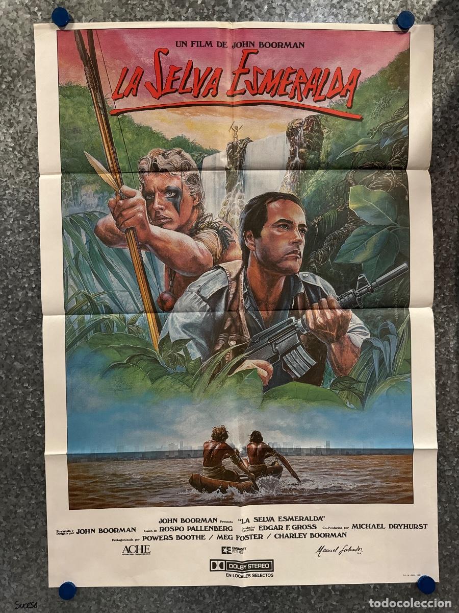 Cine: La selva esmeralda, Powers Boothe , Meg Foster, A&ntilde;o 1985, POSTER ORIGINAL