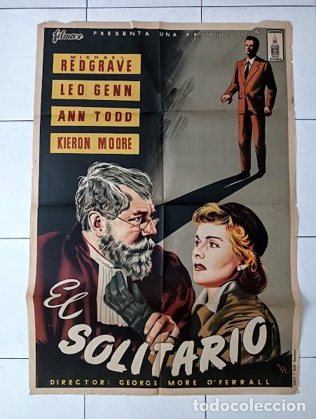 Cine: SMP 2146 EL SOLITARIO MICHAEL REDGRAVE ANN TODD POSTER ORIGINAL 70X100 ESTRENO LITOGRAFIA
