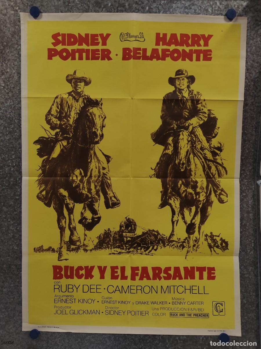 Cine: BUCK Y EL FARSANTE SIDNEY POITIER HARRY BELAFONTE. A&Ntilde;O 1972. POSTER ORIGINAL