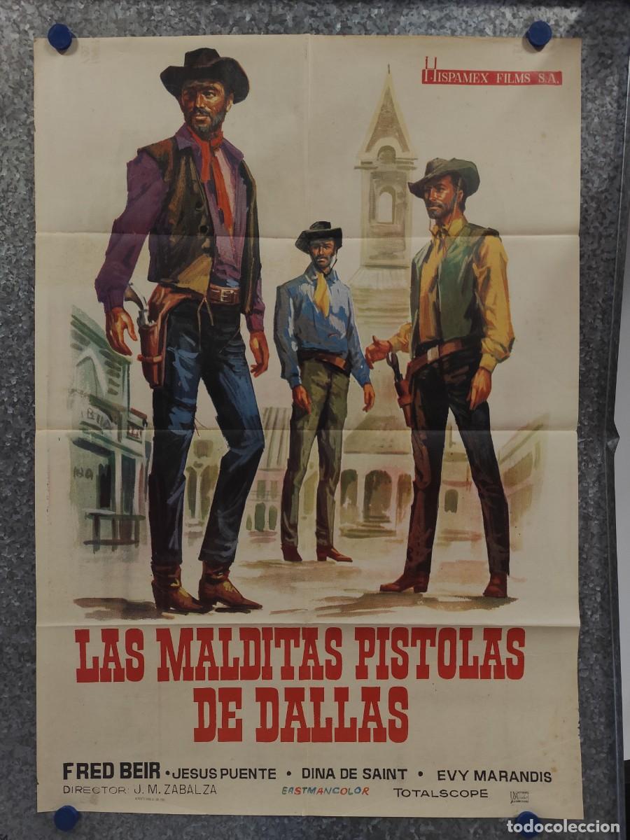 Cine: Las malditas pistolas de Dallas. Fred Beir, Evi Marandi. SPAGUETTI WESTERN.A&Ntilde;O 1965. POSTER ORIGINAL