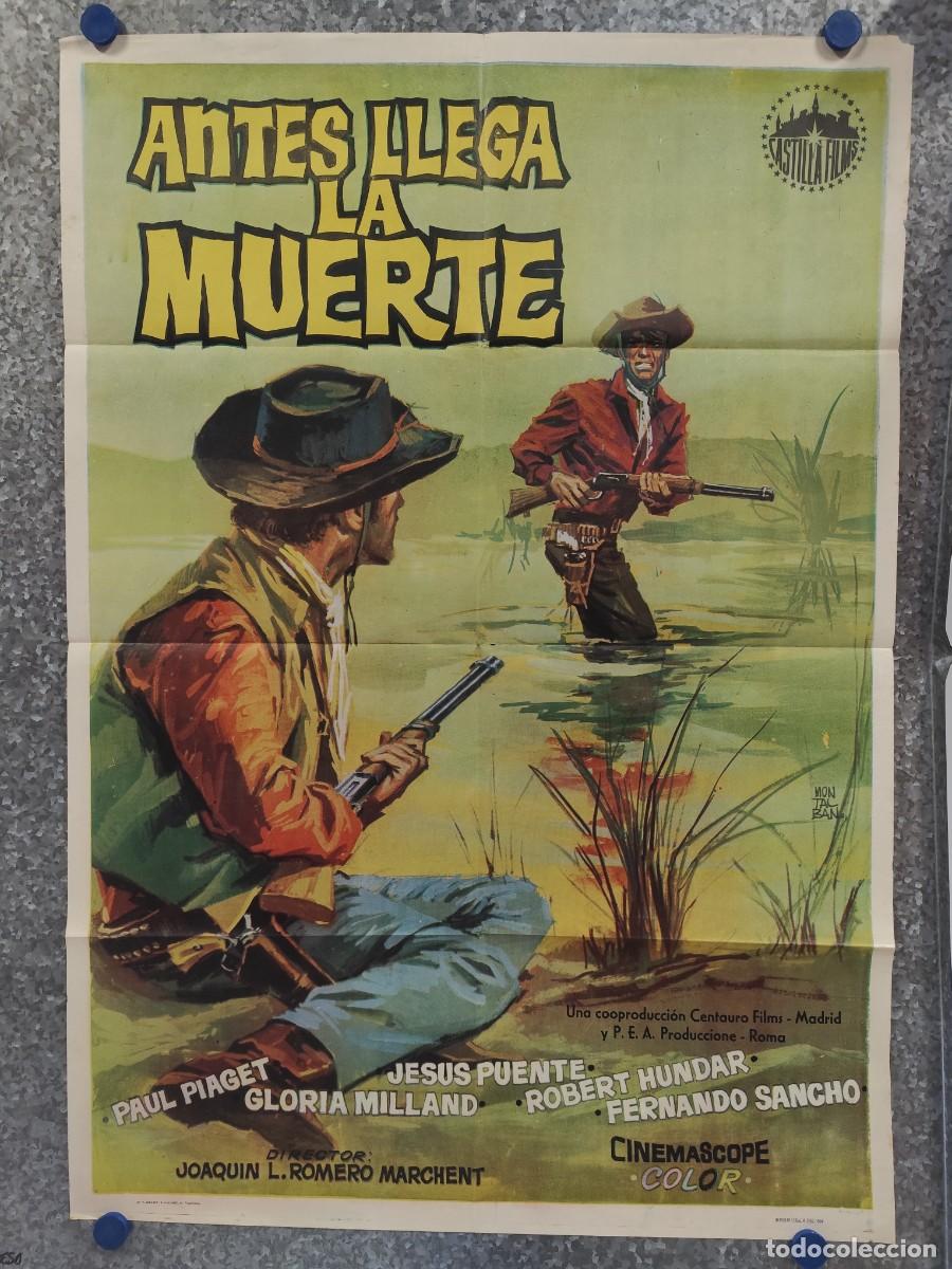 Cine: ANTES LLEGA LA MUERTE. PAUL PIAGET, FERNANDO SANCHO, SPAGUETTI WESTERN. A&Ntilde;O 1964. POSTER ORIGINAL