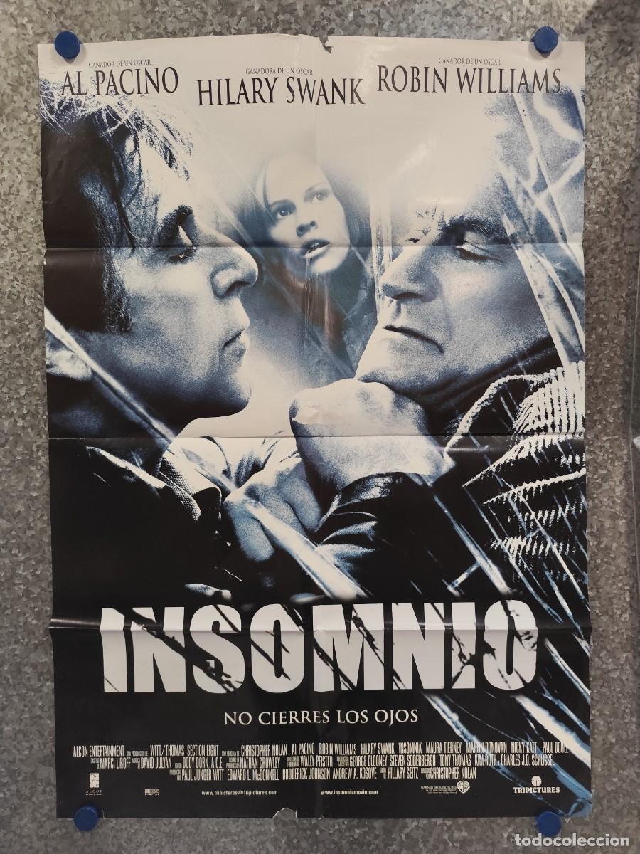 Cine: INSOMNIO NO CIERRES LOS OJOS AL PACINO ROBIN WILLIAMS HILARY SWANK . A&Ntilde;O 2002. POSTER ORIGINAL