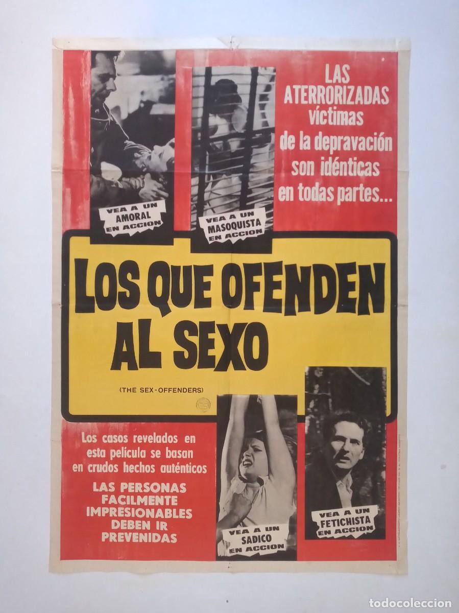 Cine: LOS QUE OFENDEN AL SEXO (1963) cartel 75 X 110 litografico The Molesters Explotacion sensacionalista