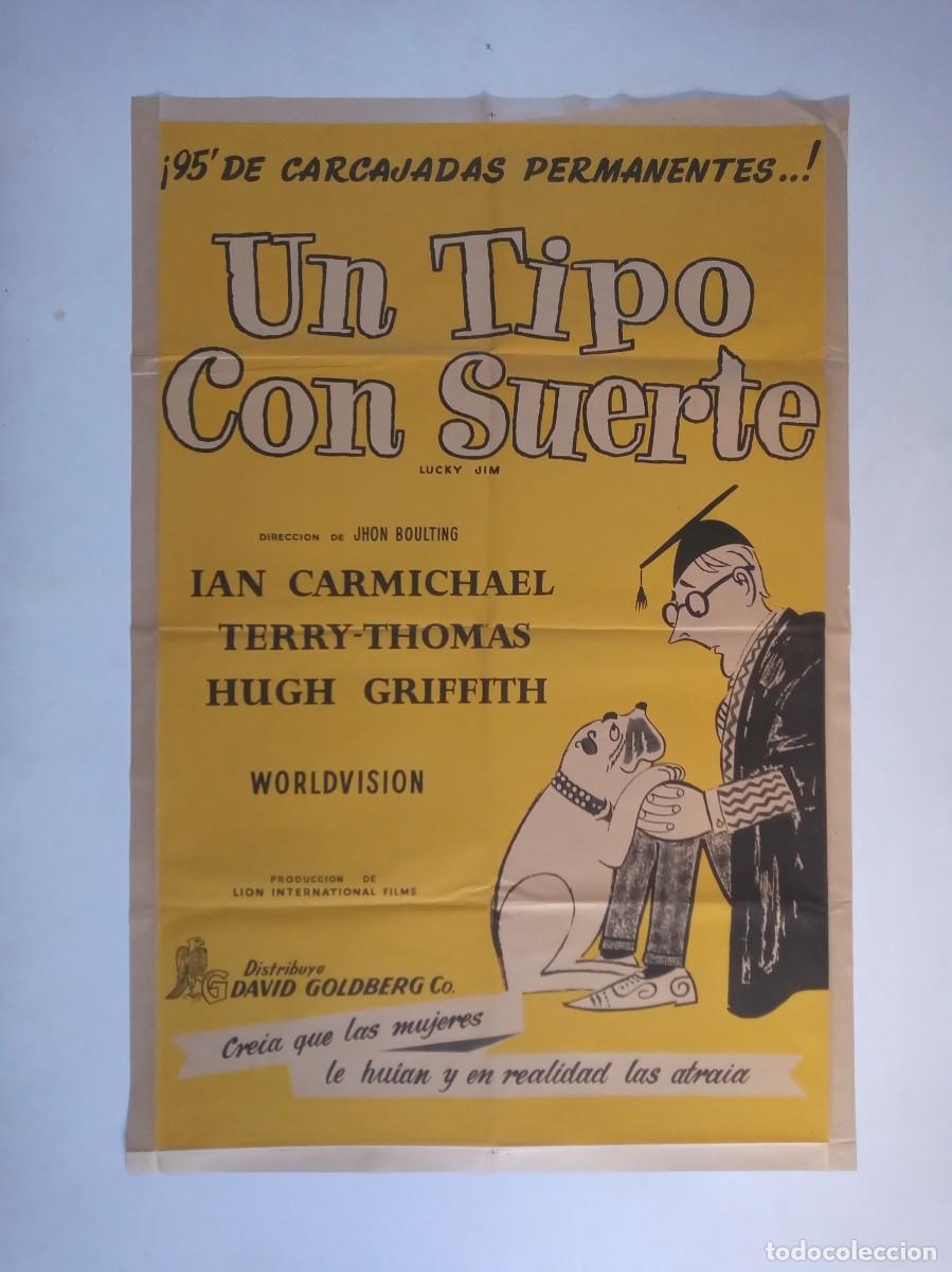 Cine: UN TIPO CON SUERTE / LUCKY JIM (1957) cartel 75 X 110 litografico Ian Carmichael Terry-Thomas UK