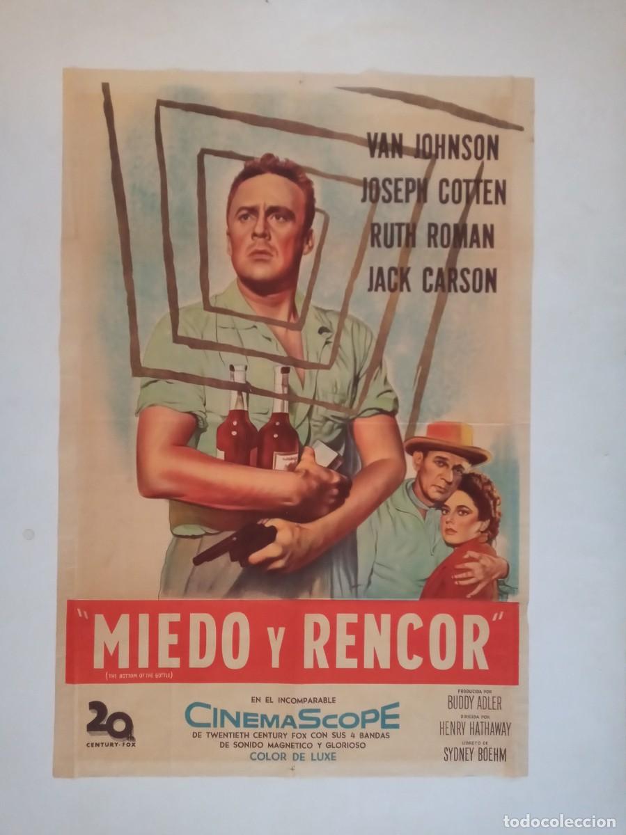 Cine: BARRERAS DE ORGULLO (1956) cartel 75 X 110 litografico Van Johnson Joseph Cotten Alcoholismo