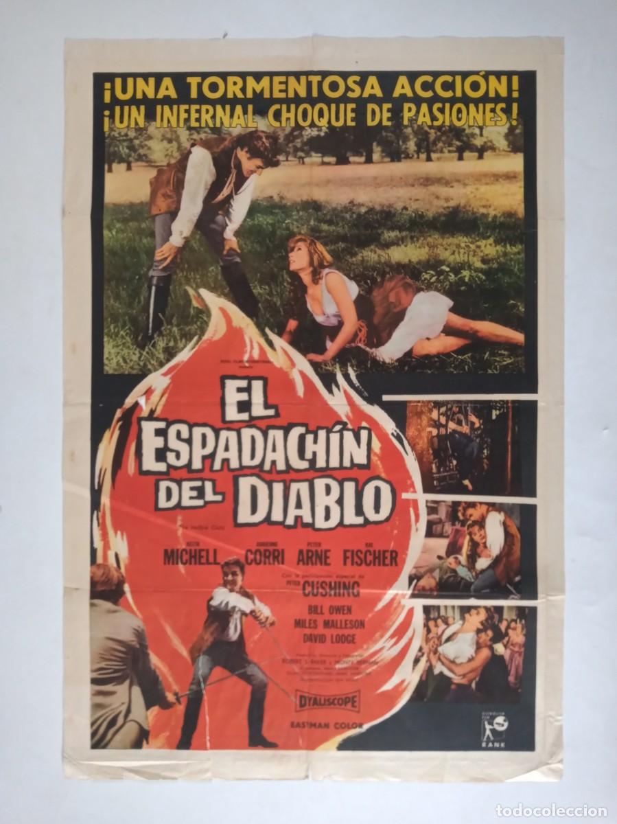 Cine: LOS CABALLEROS DEL INFIERNO (1961) cartel 75 X 110 litografico PETER CUSHING Jimmy Sangster