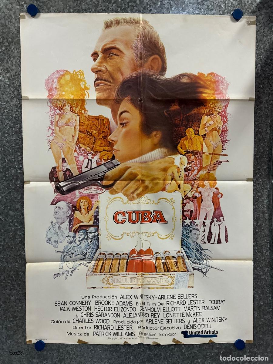 Cine: Cuba, Sean Connery , Brooke Adams, A&ntilde;o 1979, POSTER ORIGINAL