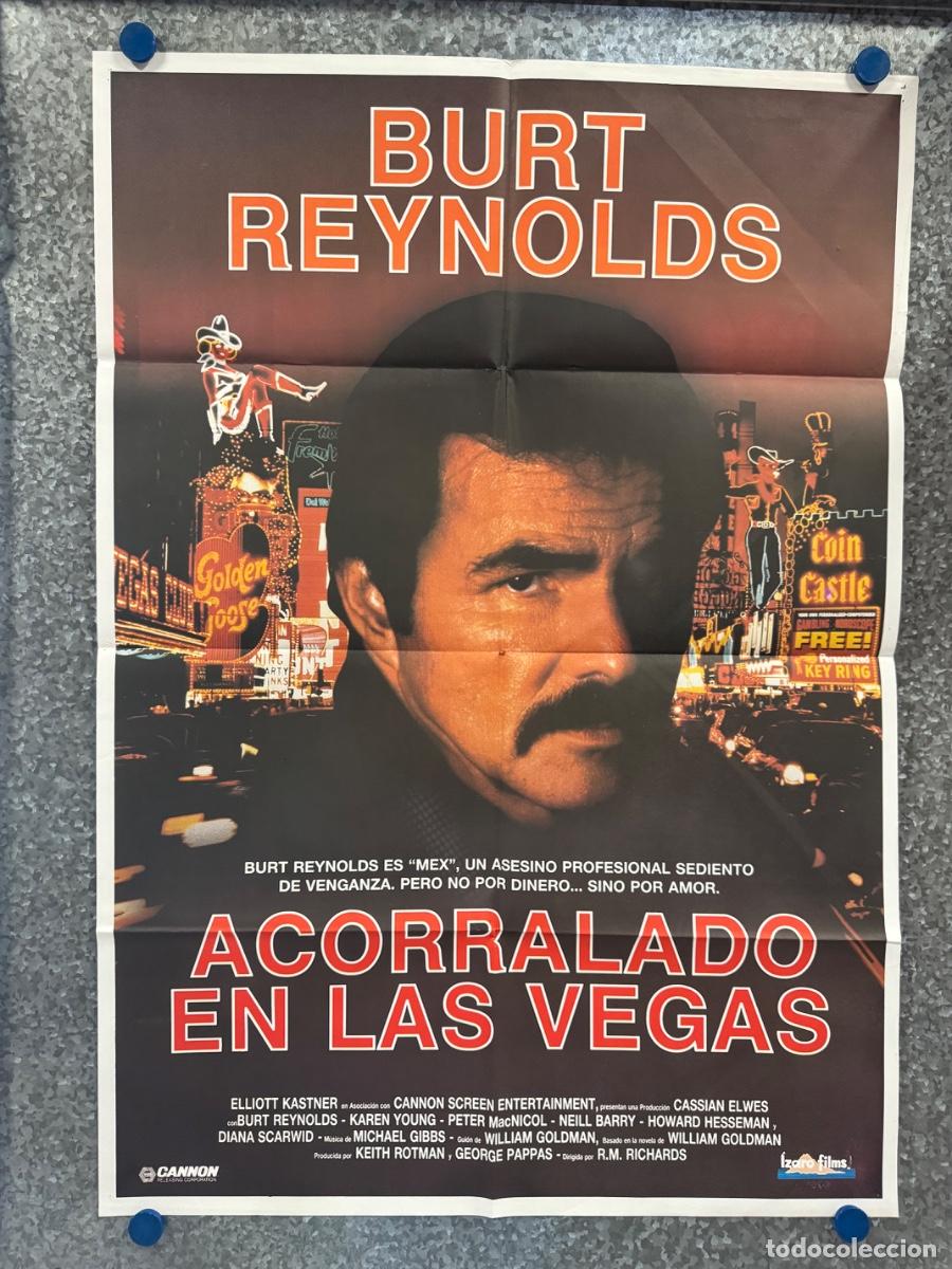 Cine: Acorralado en Las Vegas, Burt Reynolds ,Karen Young, A&ntilde;o 1986, POSTER ORIGINAL