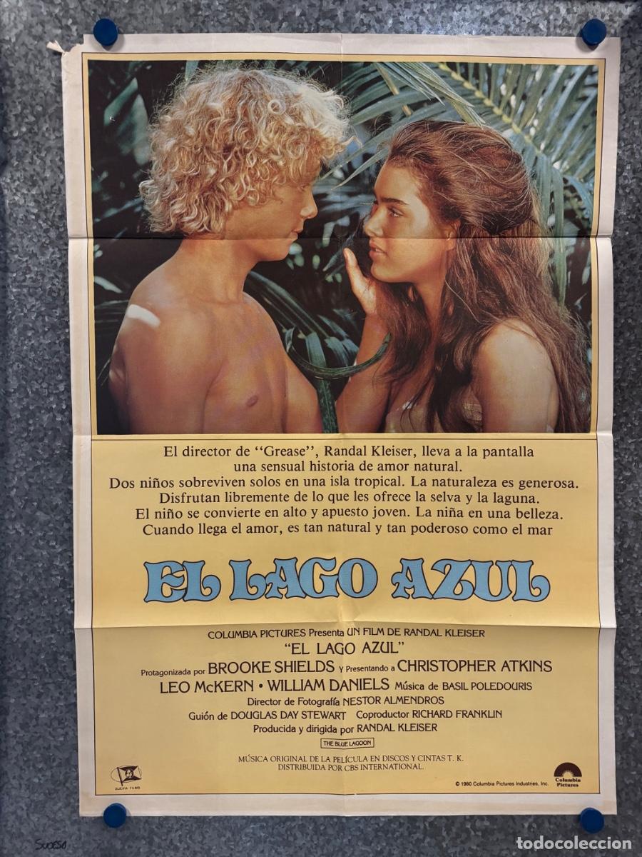 Cine: El lago azul, Brooke Shields ,Christopher Atkins, A&ntilde;o 1980, POSTER ORIGINAL