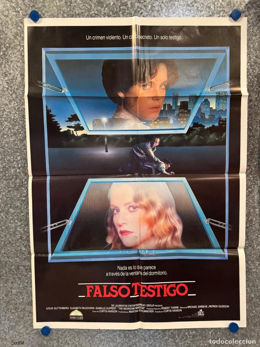 Cine: Falso testigo, Steve Guttenberg ,Isabelle Huppert, A&ntilde;o 1987, POSTER ORIGINAL