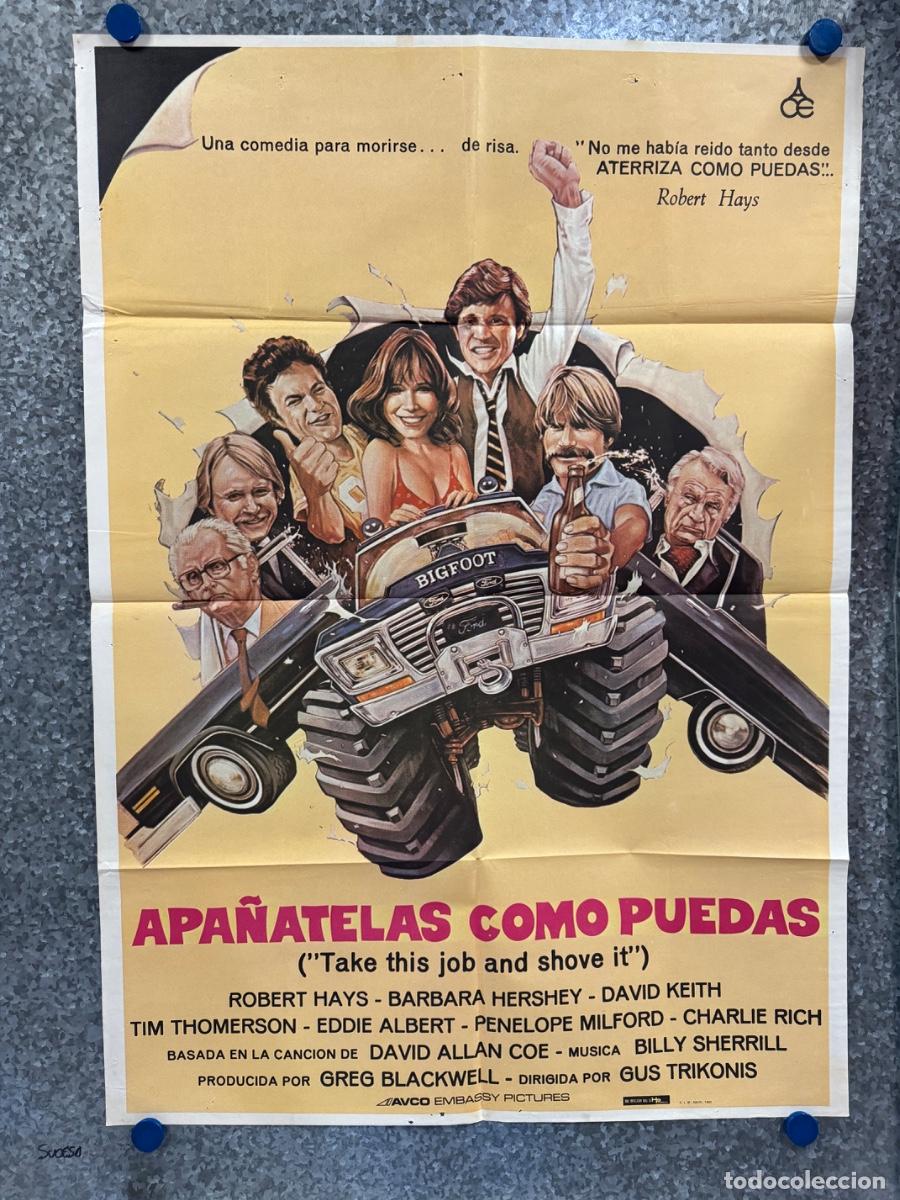 Cine: Apa&ntilde;atelas como puedas, Robert Hays ,Barbara Hershey, A&ntilde;o 1981, POSTER ORIGINAL