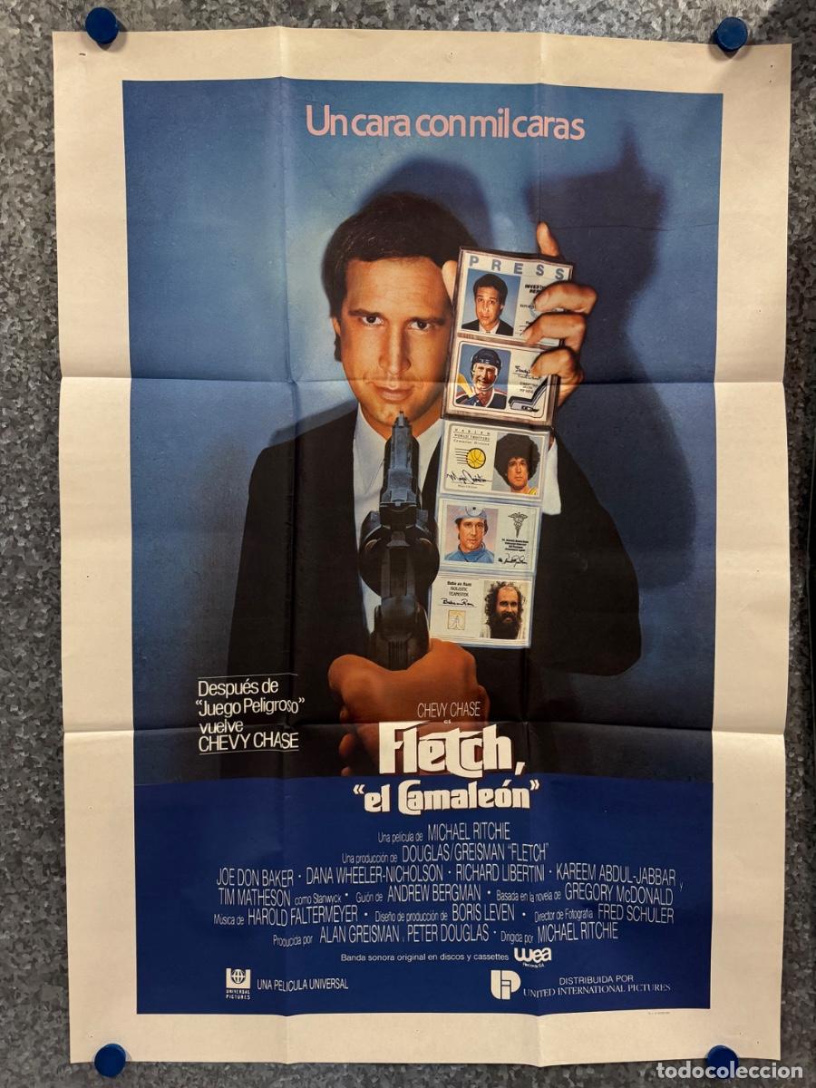 Cine: Fletch el camaleon, Chevy Chase ,Richard Libertini, A&ntilde;o 1985, POSTER ORIGINAL