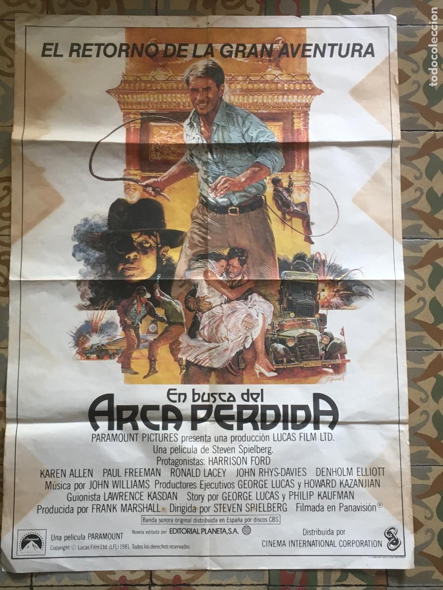 Cine: en busca del arca perdida indiana jones raiders lost ark spielberg poster cartel original estreno