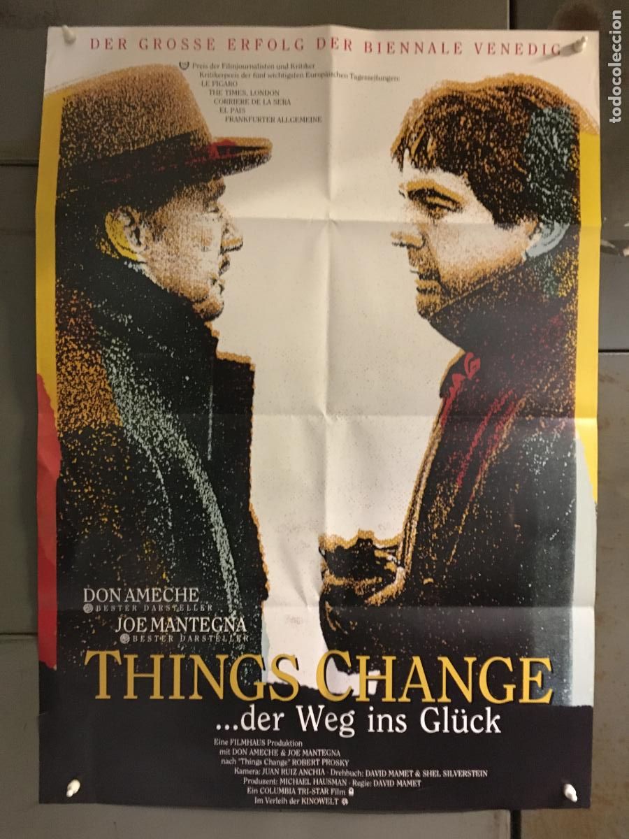 Cine: AFA80 LAS COSAS CAMBIAN DON AMECHE JOE MANTEGNA POSTER ORIGINAL ALEMAN 60X84 h1