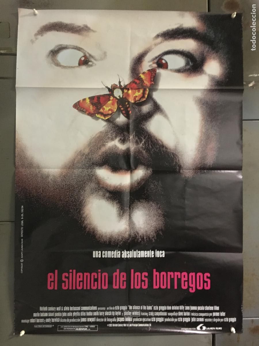 Cine: AFA91 EL SILENCIO DELOS BORREGOS DOM DE LUISE BILLY ZANE POSTER ORIGINAL 70X100 ESTRENO h0