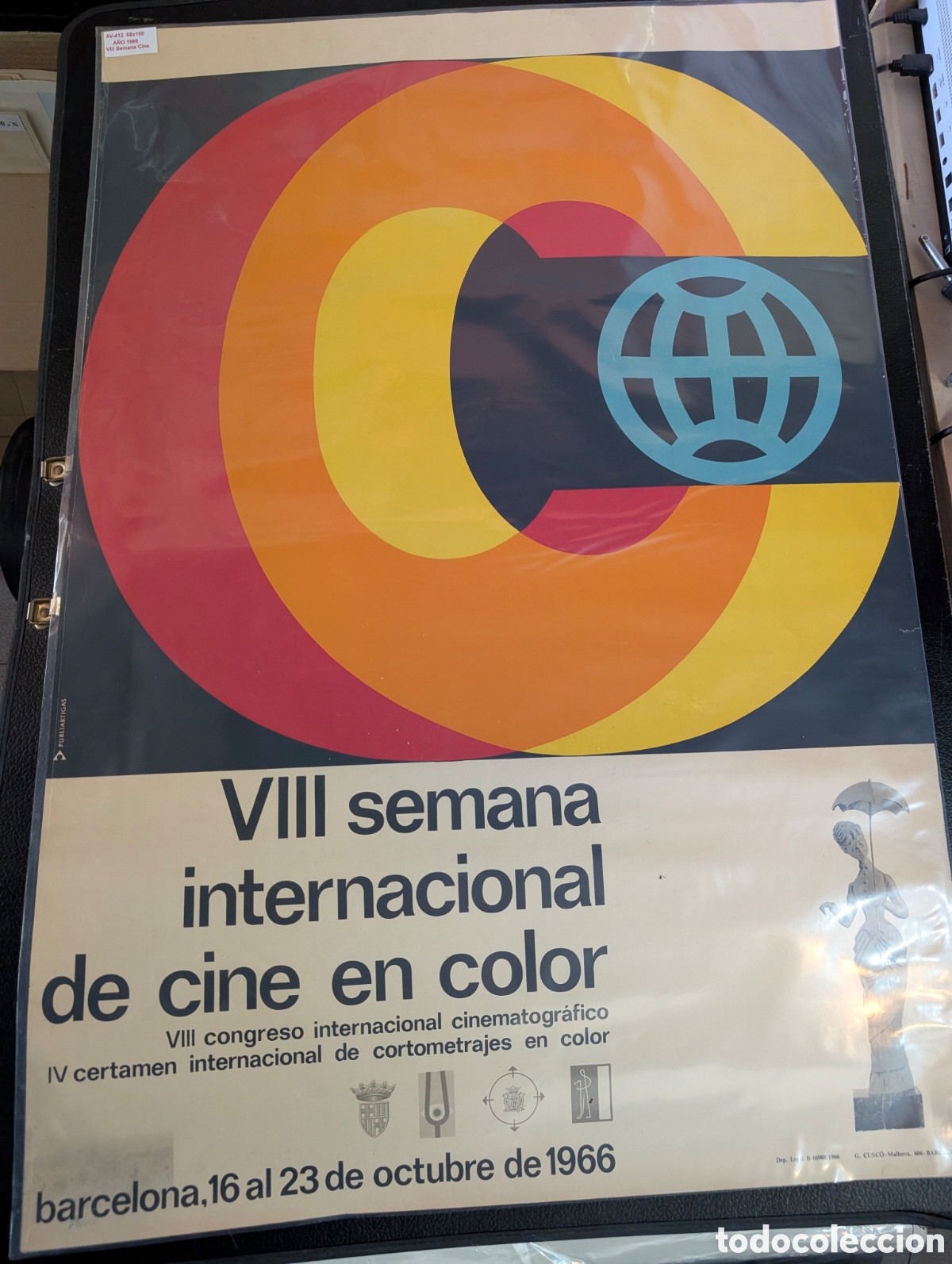 Cine: Cartel antiguo 1966 semana internacional de cine