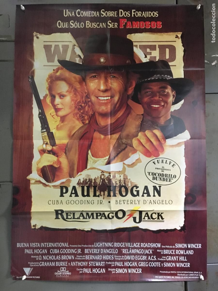 Cine: AFA92 RELAMPAGO JACK PAUL HOGAN POSTER ORIGINAL 70X100 ESTRENO h0