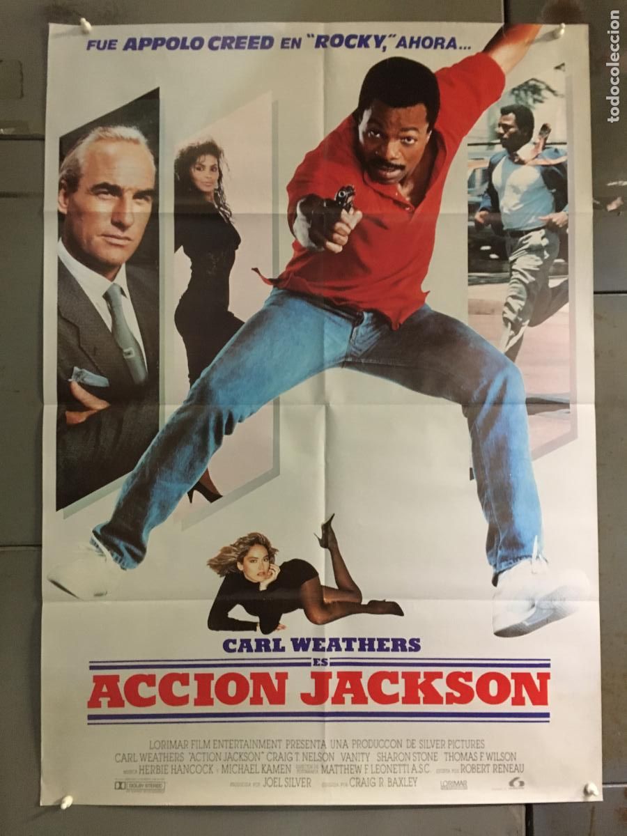Cine: AFA95 ACCION JACKSON CARL WEATHERS VANITY SHARON STONE POSTER ORIGINAL 70X100 ESTRENO h0