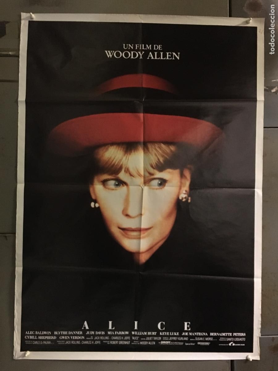 Cine: AFB02 ALICE WOODY ALLEN MIA FARROW POSTER ORIGINAL ESTRENO 70X100 h0