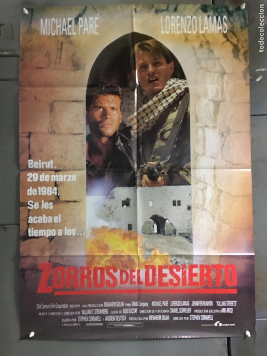 Cine: AFB03 ZORROS DEL DESIERTO MICHAEL PARE LORENZO LAMAS POSTER ORIGINAL 70X100 ESTRENO h0