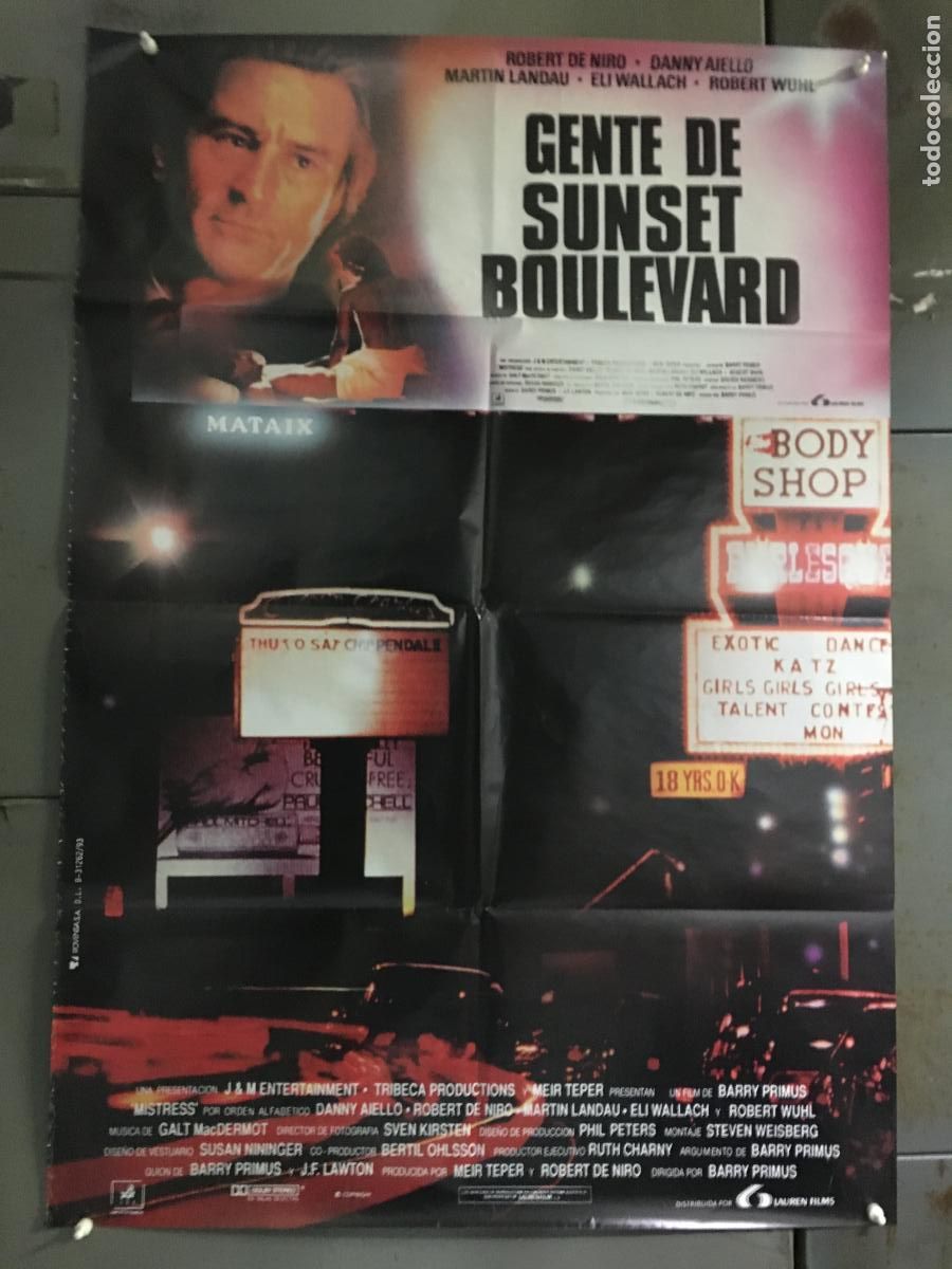 Cine: AFB04 GENTE DE SUNSET BOULEVARD DE NIRO AIELLO LANDAU POSTER ORIGINAL 70X100 ESTRENO h1