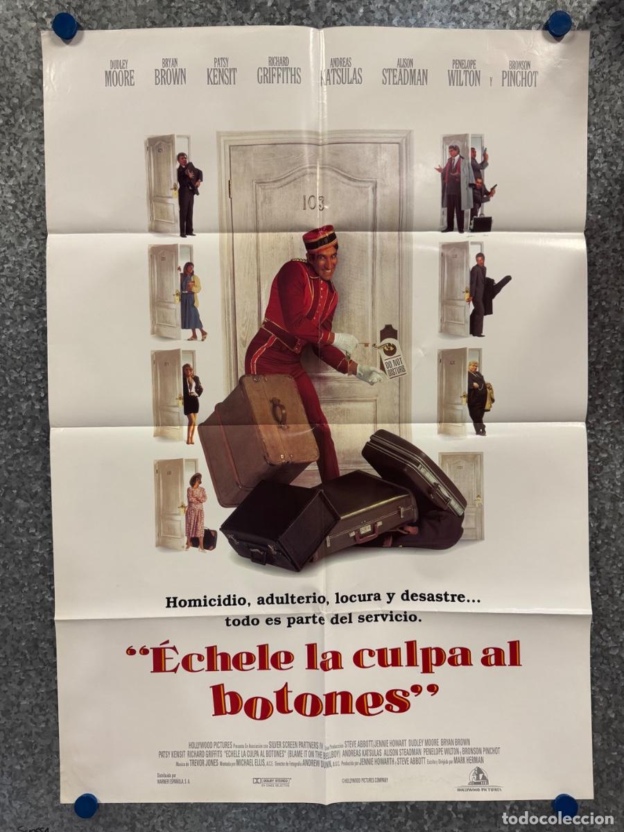 Cine: Echele la culpa al botones, Dudley Moore, Bronson Pinchot, A&ntilde;o 1992, POSTER ORIGINAL
