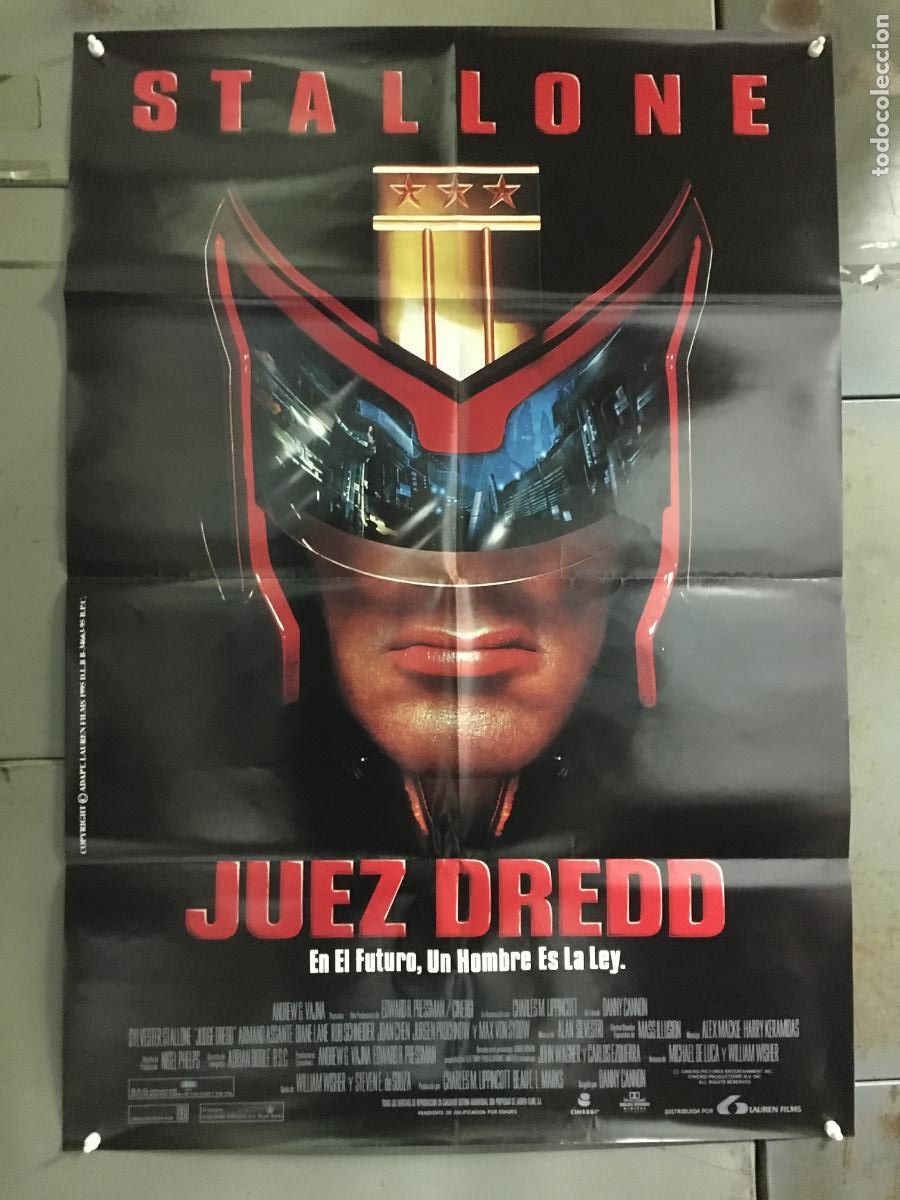 Cine: AFB0 JUEZ DREDD SYLVESTER STALLONE DIANE LANE POSTER ORIGINAL 70X100 ESTRENO h0