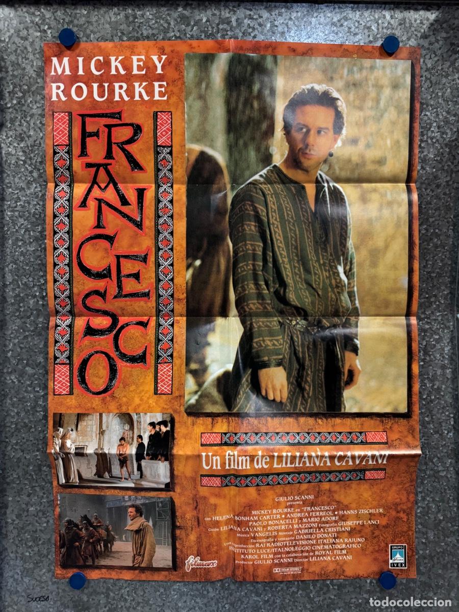 Cine: Francesco, Mickey Rourke, Helena Bonham, A&ntilde;o 1989, POSTER ORIGINAL