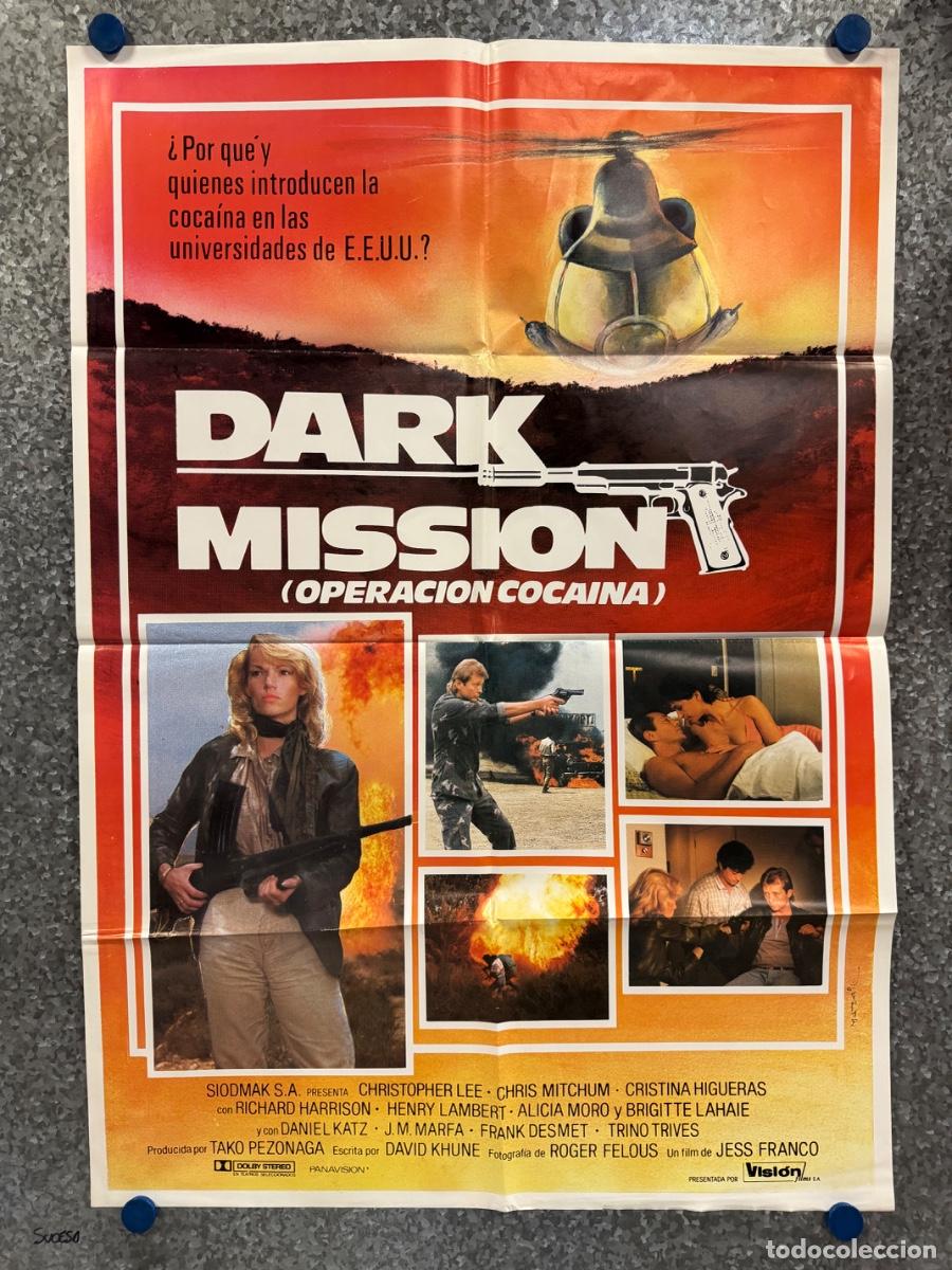 Cine: Dark Mission, Christopher Lee, Richard Harrison, A&ntilde;o 1988, POSTER ORIGINAL