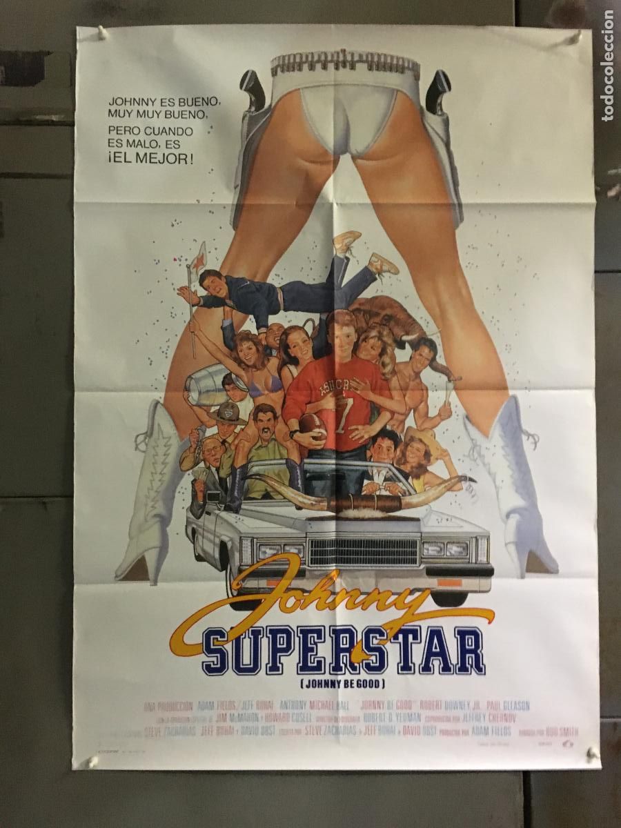 Cine: AFB08 JOHNNY SUPERSTAR ANTHONY MICHAEL HALL ROBERT DOWNEY JR POSTER ORIGINAL ESTRENO 70X100 h0