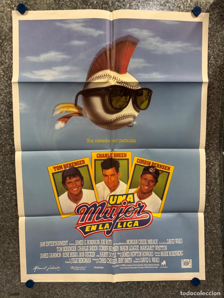 Cine: Una mujer en la liga , Charlie Sheen, Tom Berenger , A&ntilde;o 1989, POSTER ORIGINAL
