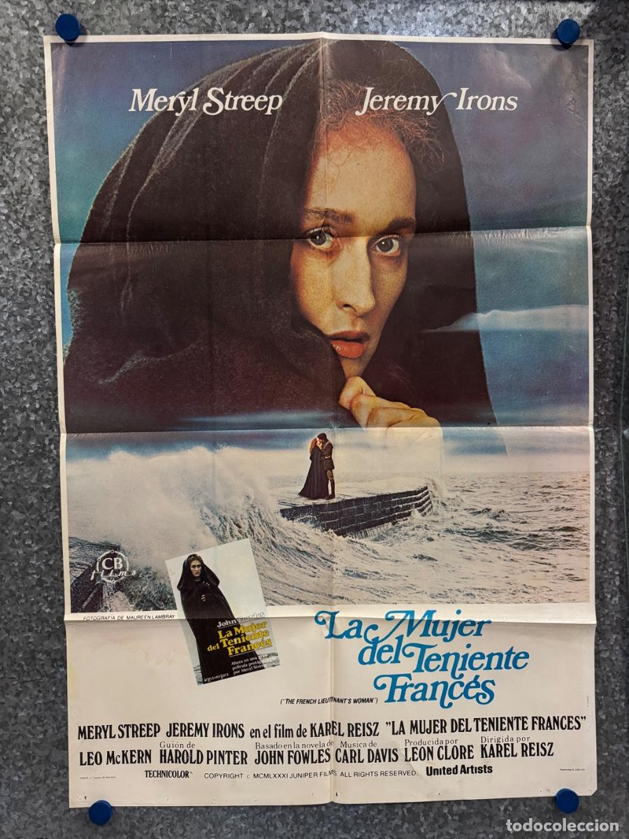 Cine: La mujer del teniente frances , Meryl Streep, Jeremy Irons, A&ntilde;o 1981, POSTER ORIGINAL